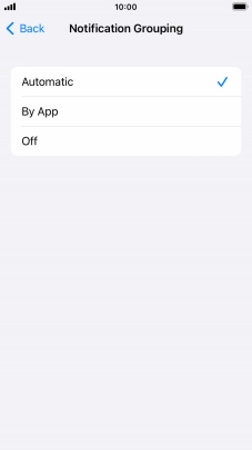 Press the required setting.