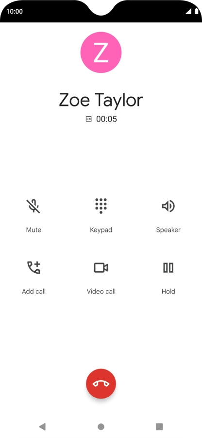 Press the end call icon.