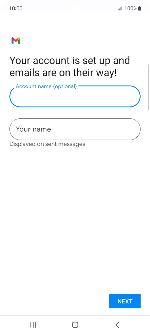 Press Your name and key in the required sender name.