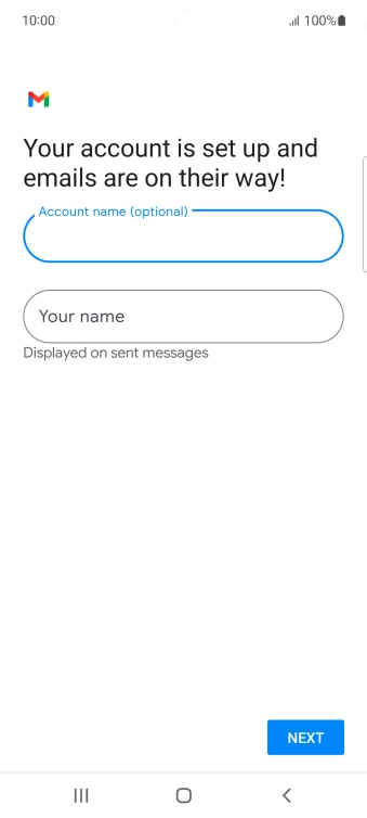 Press Your name and key in the required sender name.