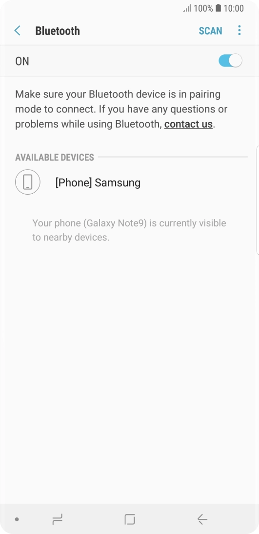 Press the required Bluetooth device and follow the instructions on the screen to pair the device with your phone.