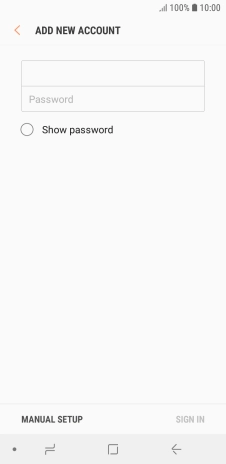 Press Password and key in the password for your email account.