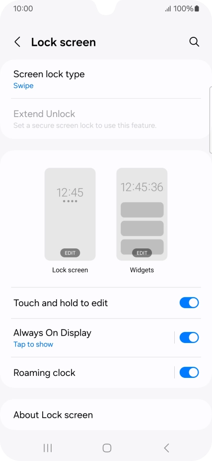 Press Screen lock type.