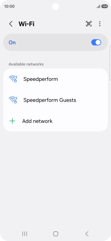 Press the required Wi-Fi network.