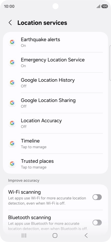Press Location Accuracy.