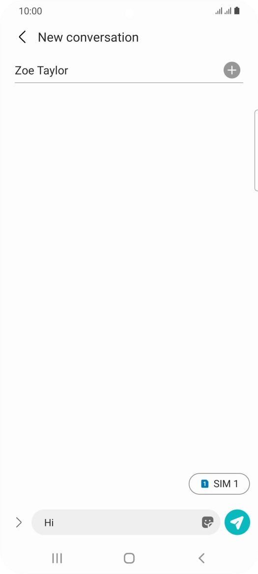 Press the send icon when you've finished your SMS.