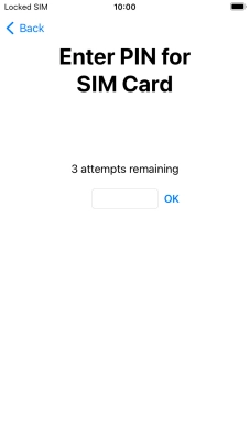 If your SIM is locked, key in your PIN and press OK. The default PIN is 1111.