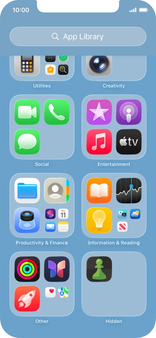 Press and hold the required app.