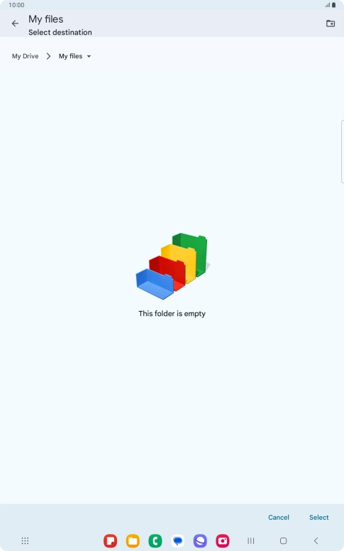To create a new folder, press the new folder icon and follow the instructions on the screen to create a new folder.