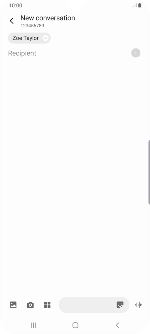 Press the text input field and write the text for your SMS.
