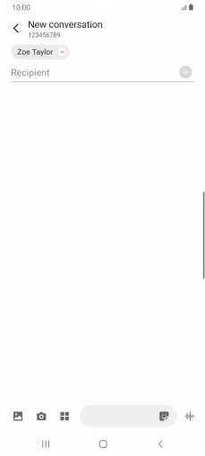 Press the text input field and write the text for your MMS.