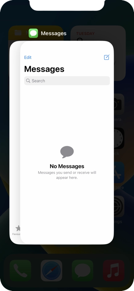 Slide upwards on the required application to end it.