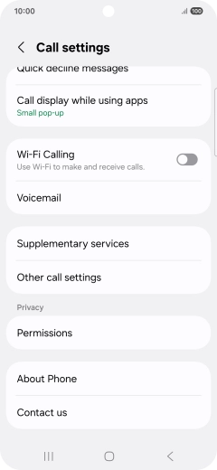 Press Supplementary services.