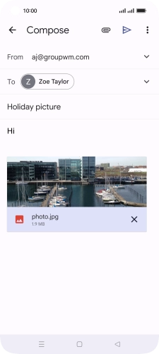 Press the send icon when you've finished your email.