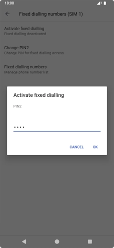 Key in your PIN2 and press OK. The default PIN2 is 0000.
