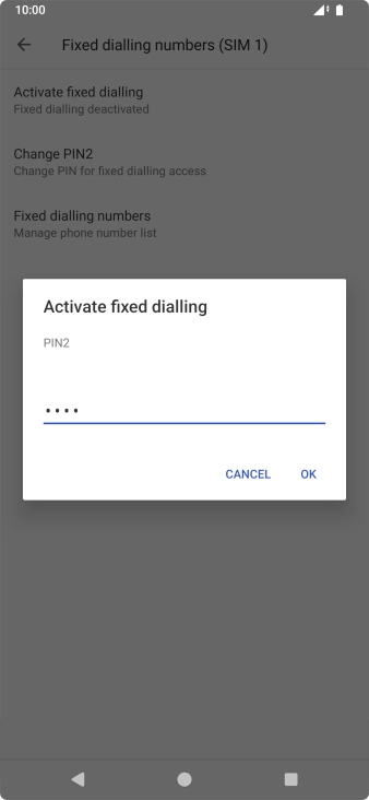 Key in your PIN2 and press OK. The default PIN2 is 0000.