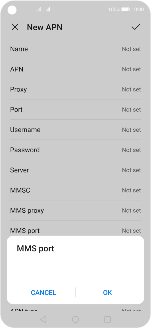 Key in 8080 and press OK.