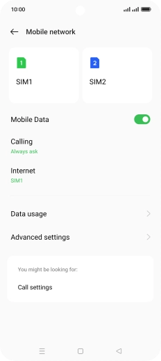 Press the required SIM.