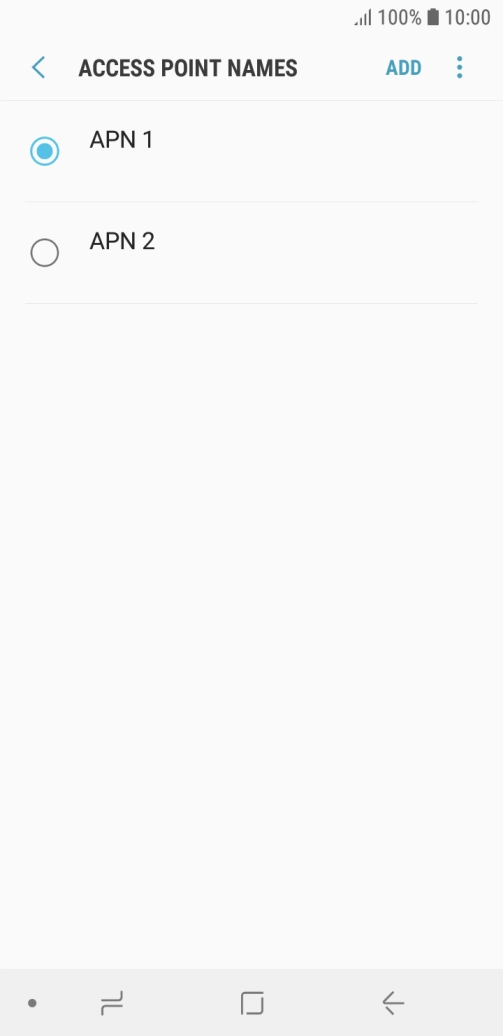 Press the field next to the data connection to activate it.