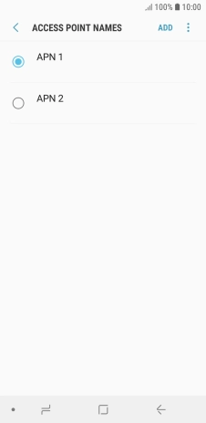 Press the field next to the data connection to activate it.