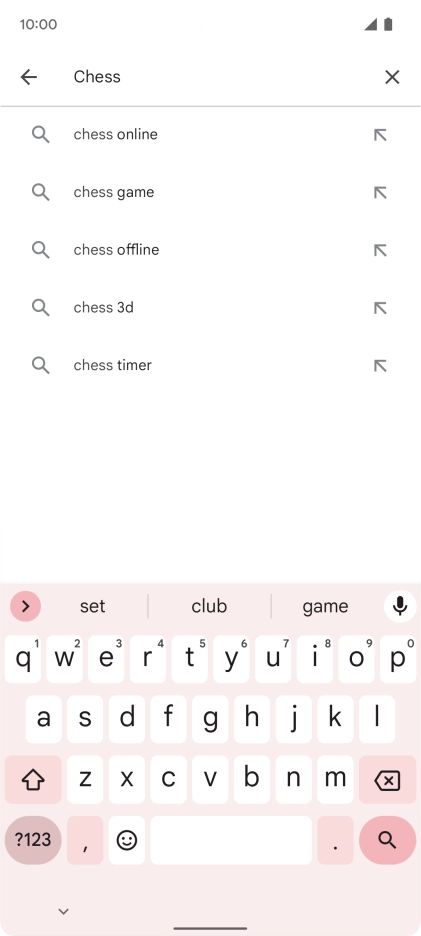 Key in the name or subject of the required app and press the search icon.
