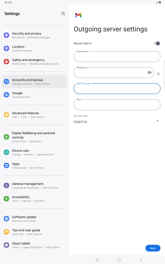 Press the field below 