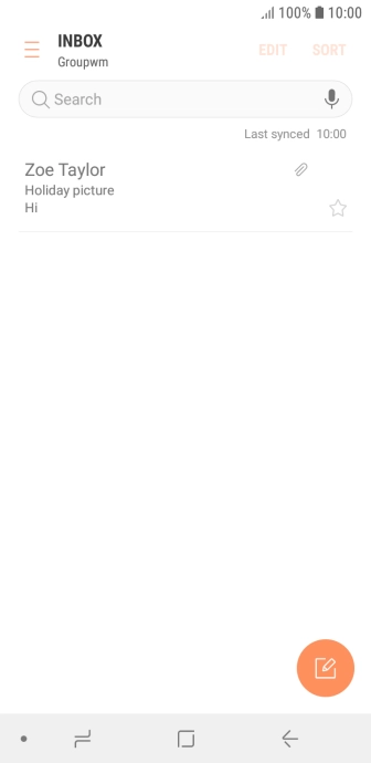 Slide your finger right starting from the left side of the screen.