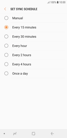 Press the required setting.