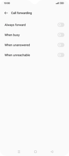 Press the required divert type.