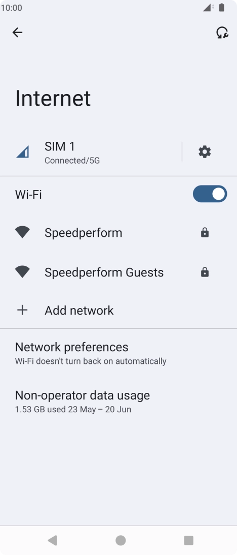 Press the required Wi-Fi network.