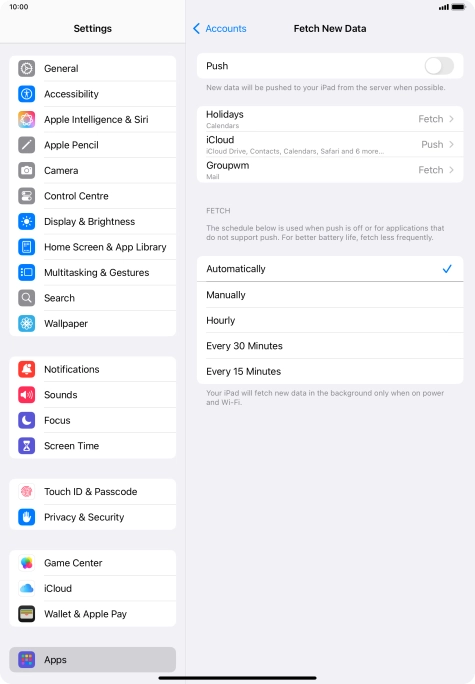 If you turn off the function, press the required setting.