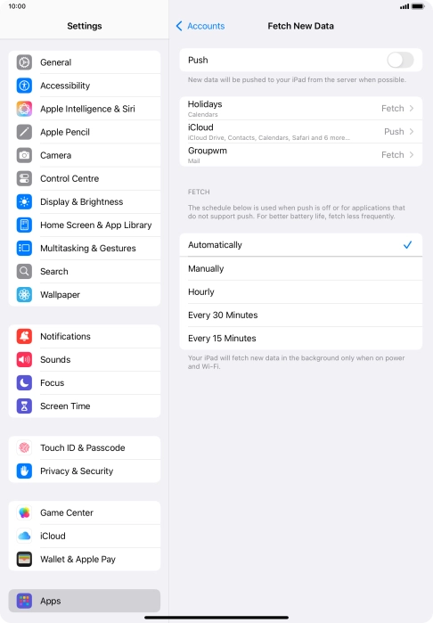 If you turn off the function, press the required setting.