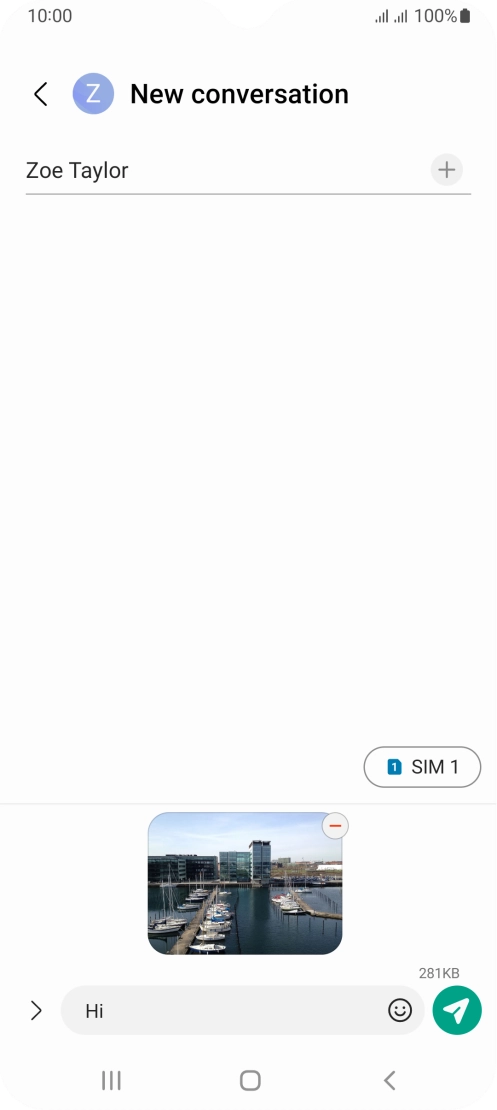 Press the send icon when you've finished your picture message.