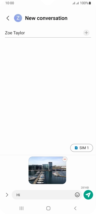 Press the send icon when you've finished your picture message.