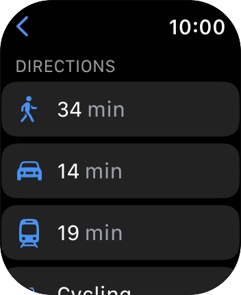 Press the required mode of transportation.