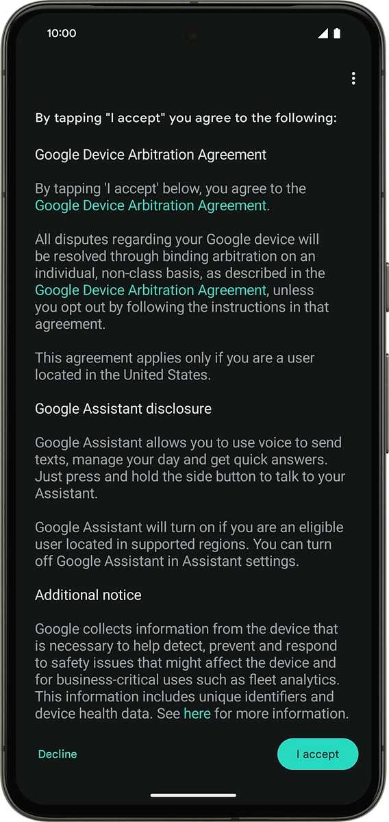 On your phone: Press I accept.