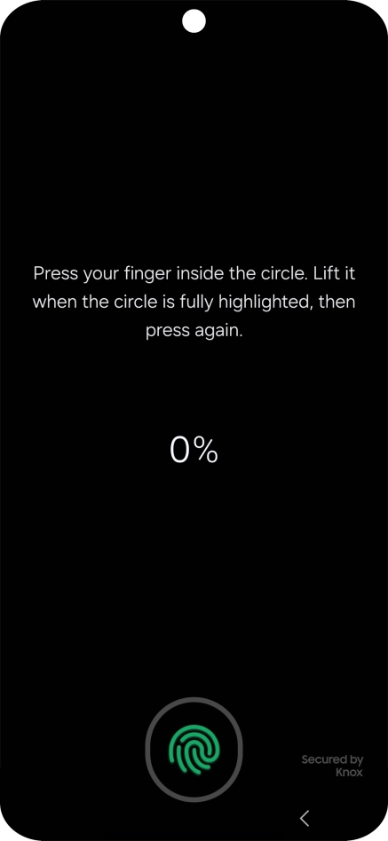 Follow the instructions on the screen to create the phone lock code using your fingerprint.