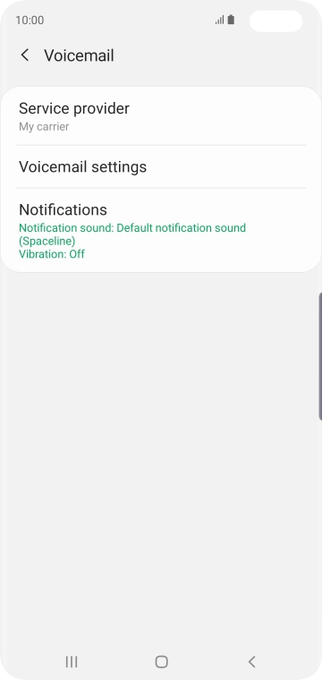 Press Voicemail settings.