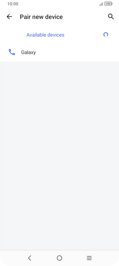 Press the required Bluetooth device and follow the instructions on the screen to pair the device with your phone.