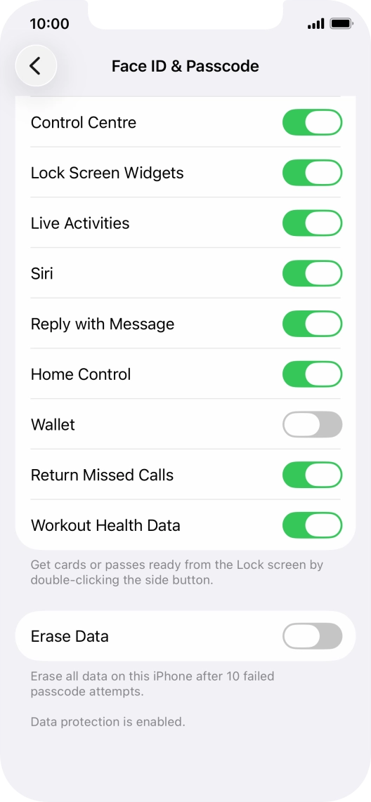 Press the indicator next to 