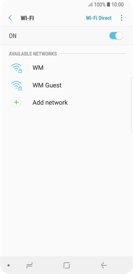 Press the required Wi-Fi network.