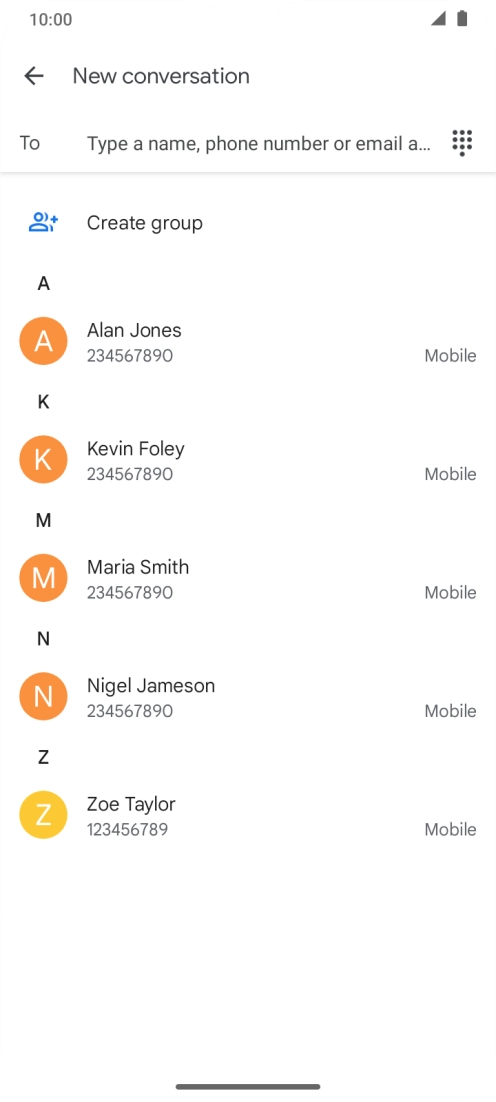 Press the field next to 