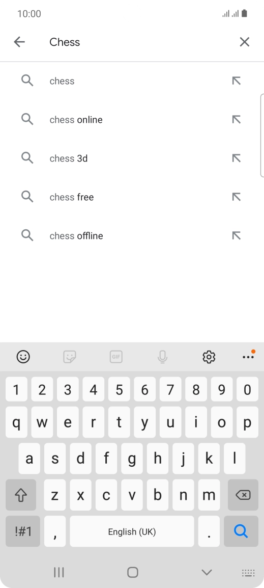 Key in the name or subject of the required app and press the search icon.