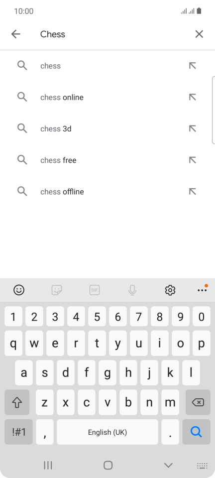 Key in the name or subject of the required app and press the search icon.