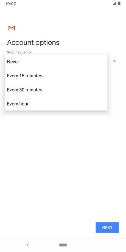 Press the required setting.