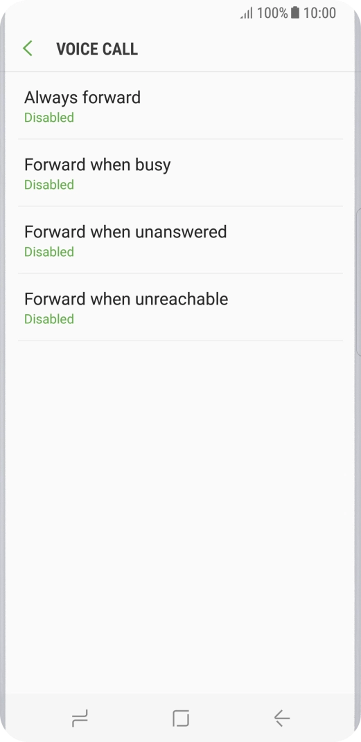 Press the required divert type.