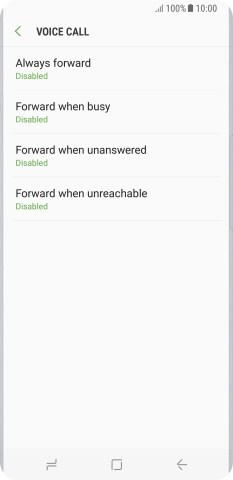 Press the required divert type.