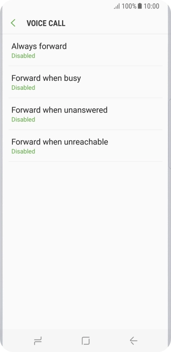 Press the required divert type.