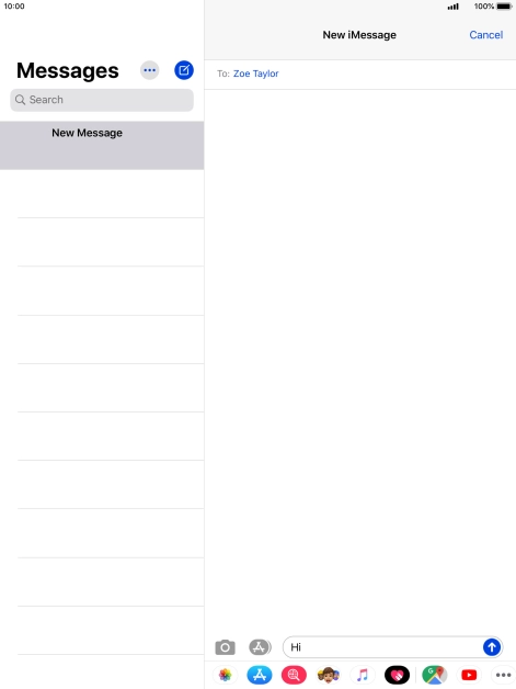 Press the send icon.
