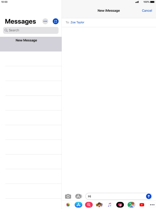 Press the send icon.